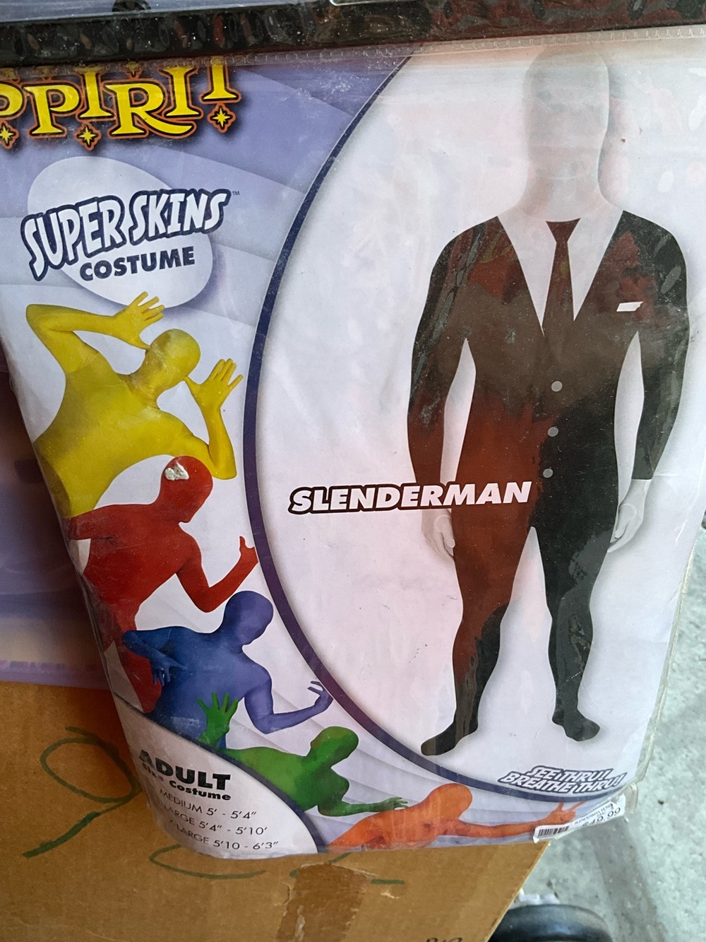 Spirit Super Skins Slenderman Adult Black Costume men’s extra large brand new
